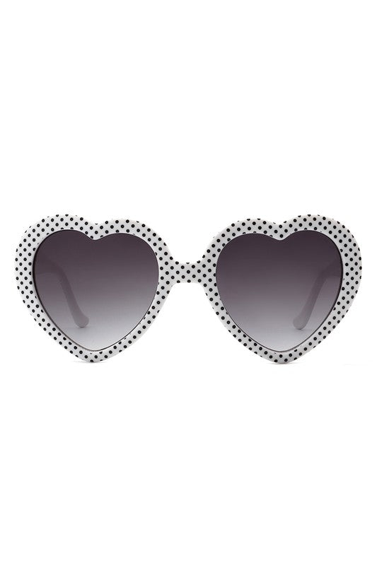 Women Mod Colorful Party Heart Shaped Sunglasses