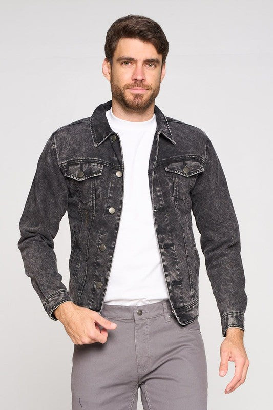 Veste en jean délavée pour homme