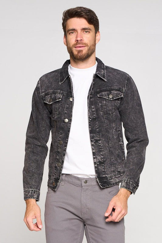 Veste en jean délavée pour homme