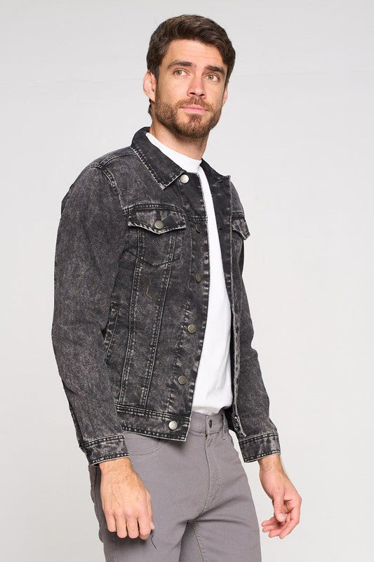 Veste en jean délavée pour homme