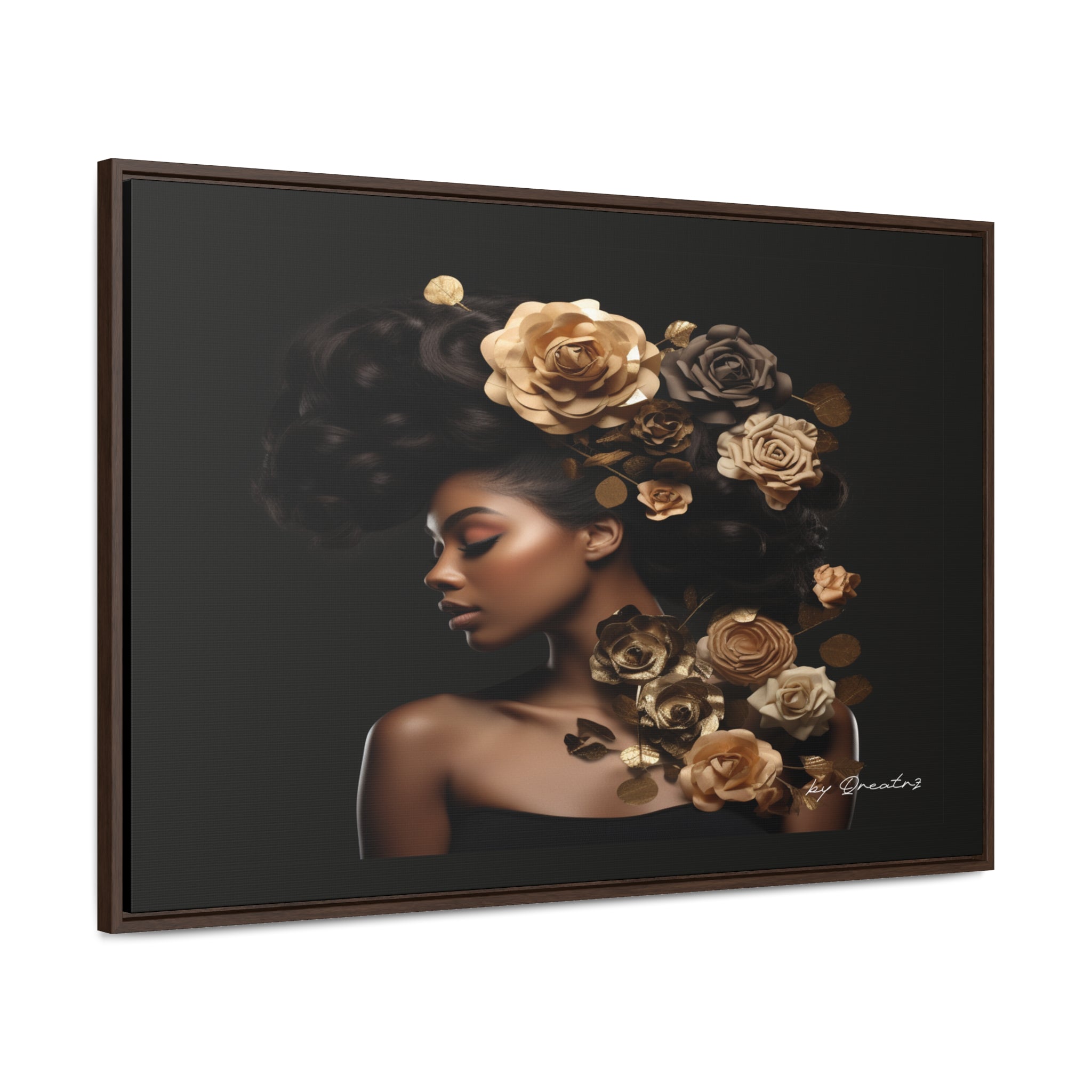 Shimmering in Gold - The Rose Collection - Gallery Canvas Wraps - Horizontal Frame