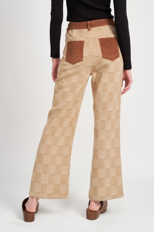 PANTALONES DE PIERNA ANCHA A CUADROS