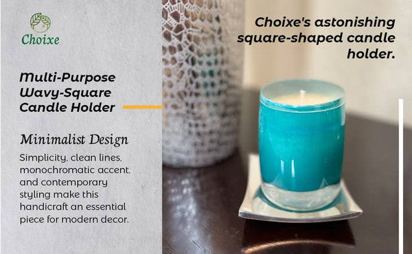 Multi-Purpose Wavy-Square Candle Holder