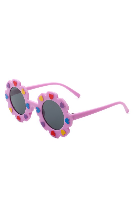 Lunettes de soleil rondes en forme de cœur pour enfants