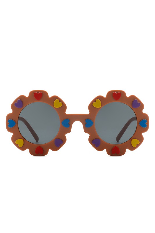 Gafas de sol redondas con forma de corazón para niños