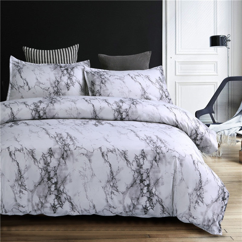 Modern Marble Printed Bedding Set Queen Size 2pcs/3pcs Duvet Cover Set Bed Linen Quilt Cover