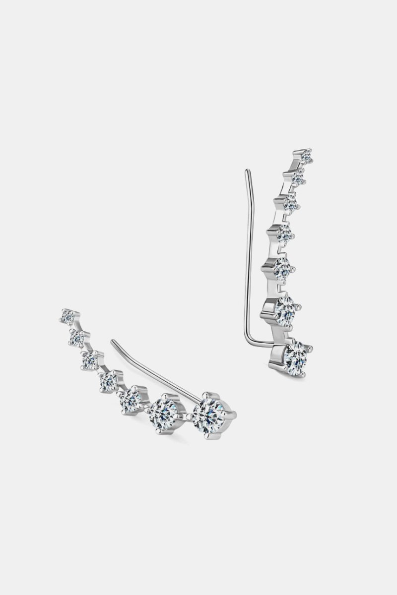 1.9 Carat Moissanite 925 Sterling Silver Earrings - Qreatrz Fashion and Design LLC