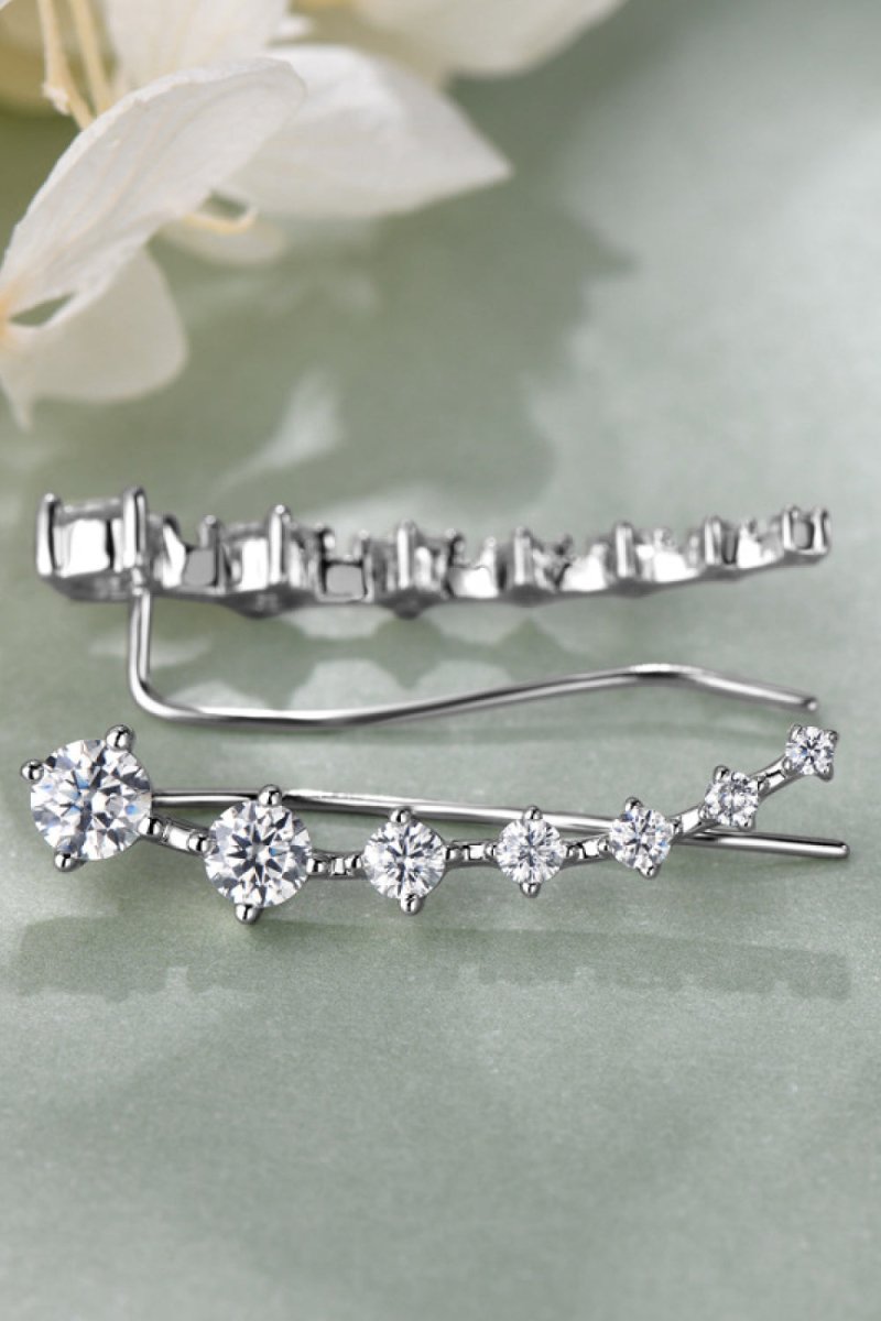 1.9 Carat Moissanite 925 Sterling Silver Earrings - Qreatrz Fashion and Design LLC