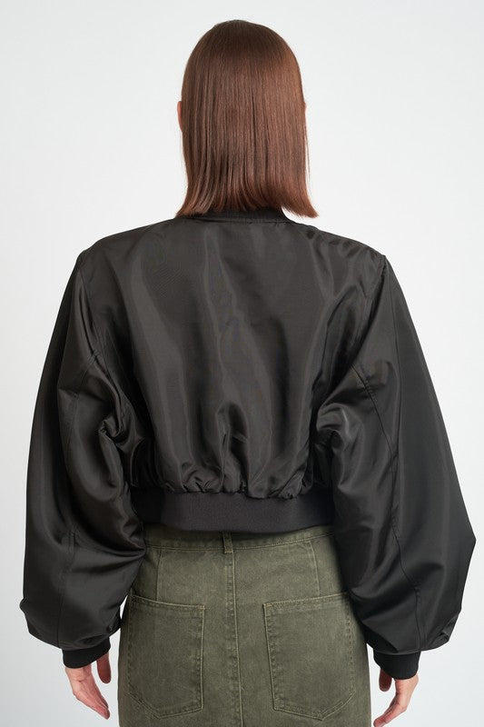 CHAQUETA BOMBER CORTADA