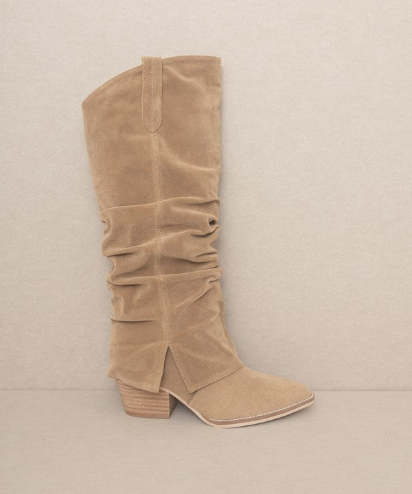 OASIS SOCIETY Thea - Botas vaqueras con aberturas y pliegues