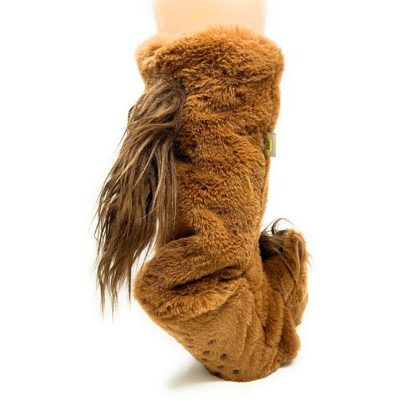 Calcetines pantuflas de peluche con forma de animal para niños Horse Play