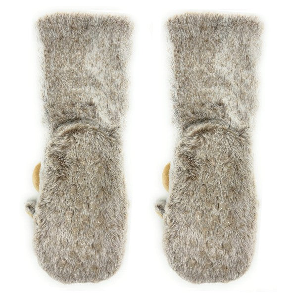 Moose Up - Chaussons-chaussettes en peluche pour enfants