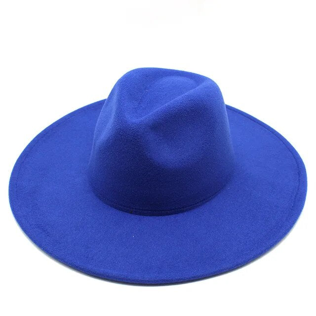 Sombrero Fedora clásico de ala ancha, de lana en blanco y negro, para hombre y mujer, plegable, para invierno, para bodas, iglesias, jazz 