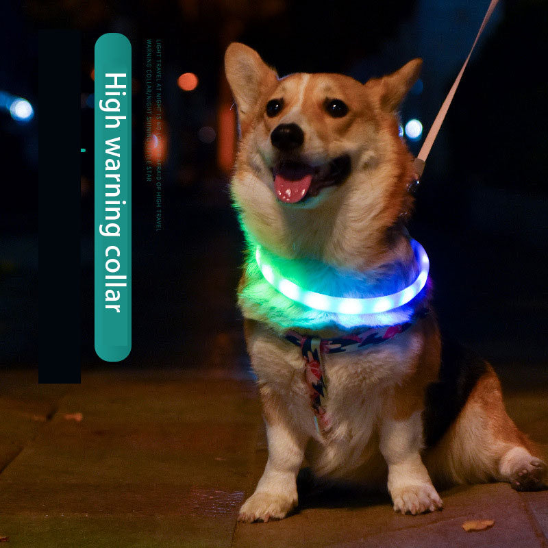 Collar luminoso para mascotas Collar para mascotas Carga USB Collar luminoso para perros Diy Collar de cuello LED Collar seguro para pasear perros