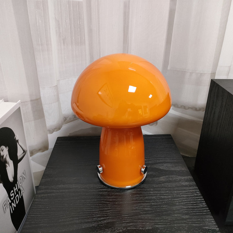 Table Lamp Ins, Blogger Orange Glass Mushroom Lamp, Home Stay Decoration Atmosphere Lamp, Bedroom Bedside Lamp