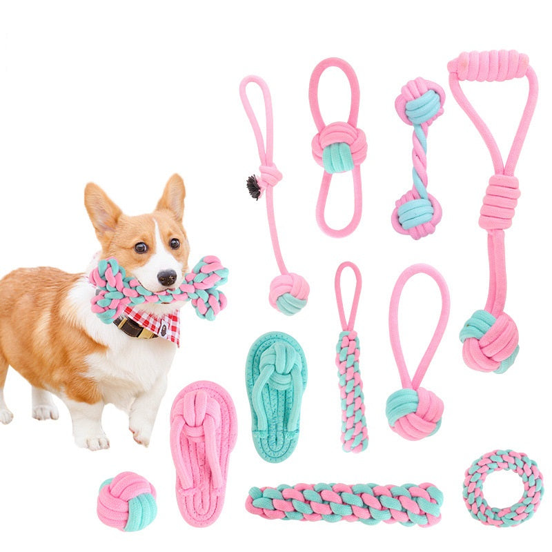 Jouets en coton pour animaux de compagnie, jouets combinés pour chiens à mordre les molaires, jouets pour animaux de compagnie