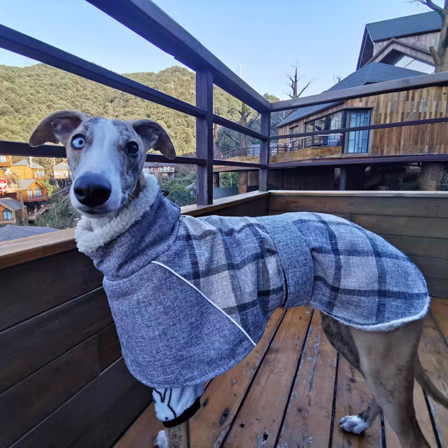 Ropa para mascotas Otoño e invierno Nueva chaqueta a cuadros Abrigo de algodón frío Suministros para mascotas