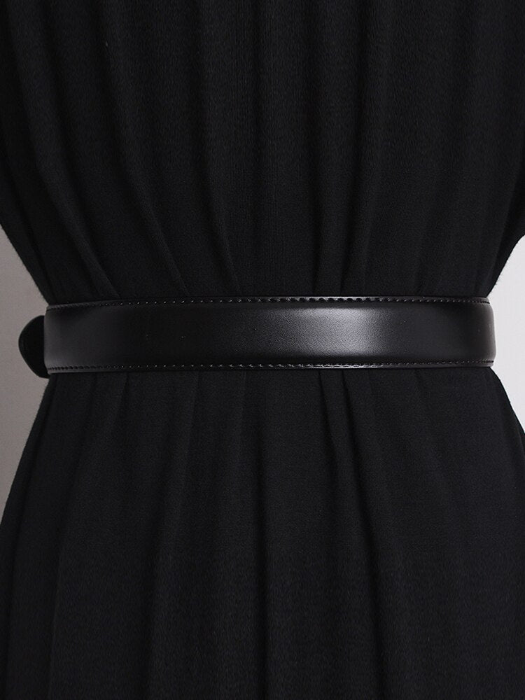 Ceinture en cuir PU patchwork pour femmes taille haute patchwork bouton doré ceintures de mode coréenne accessoires pour femmes 