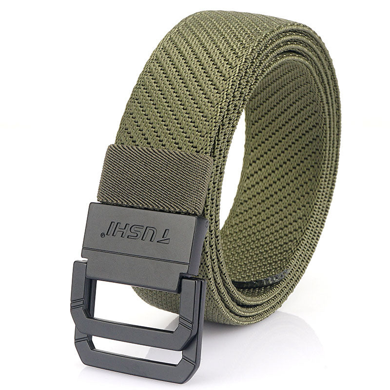 New Double Ring Buckle Nylon Versatile Belt