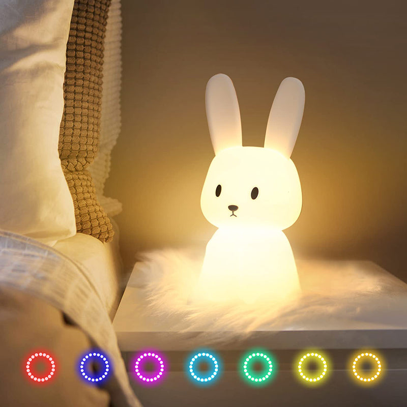 Lampe de table en silicone lapin lampe de chevet de chambre à coucher alimentation de bébé soins des yeux enfants dormir Paip lampe dégradée