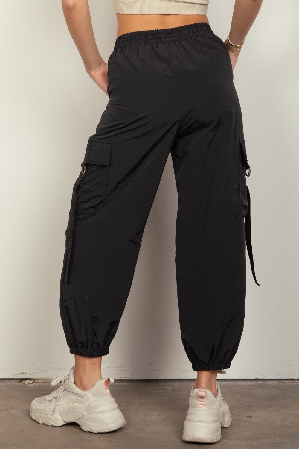 Pantalon cargo tissé à taille élastique VERY J