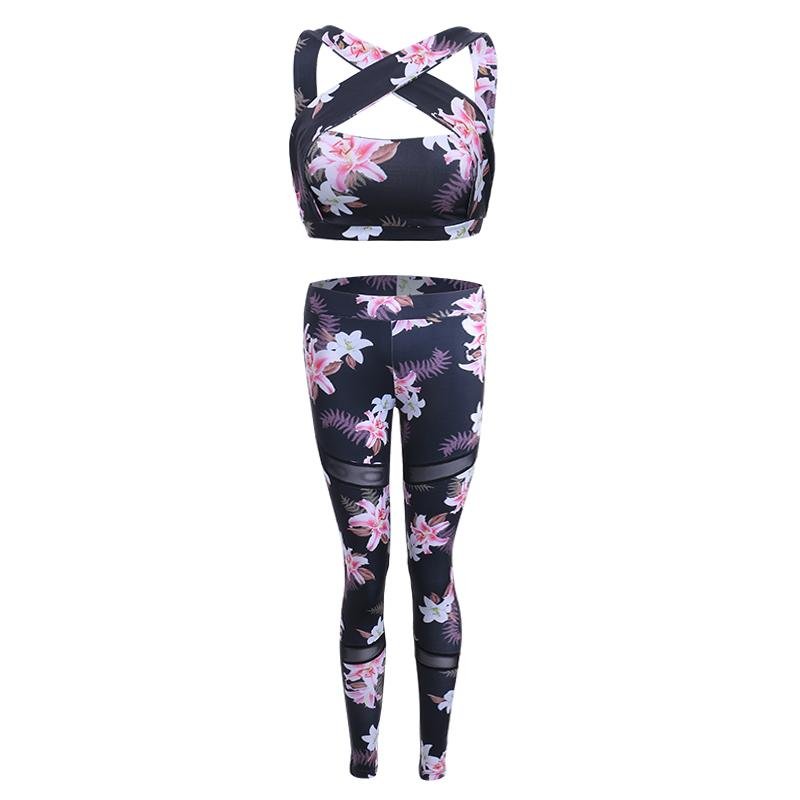 2 Pc Floral Print Workout Suit - Qreatrz Fashion and Design LLC