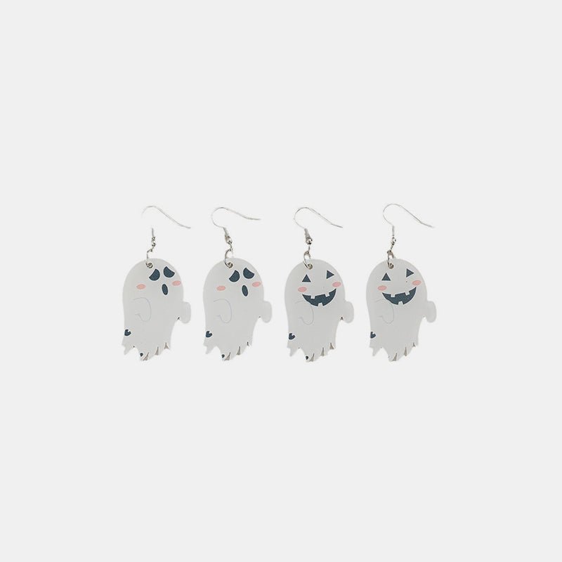 2 Piece Alloy Acrylic Ghost Dangle Earrings - Qreatrz Fashion and Design LLC