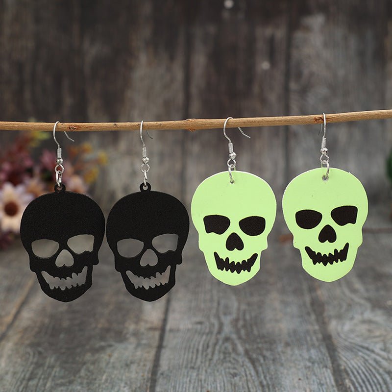 2 Piece PU Leather Skull Dangle Earrings - Qreatrz Fashion and Design LLC