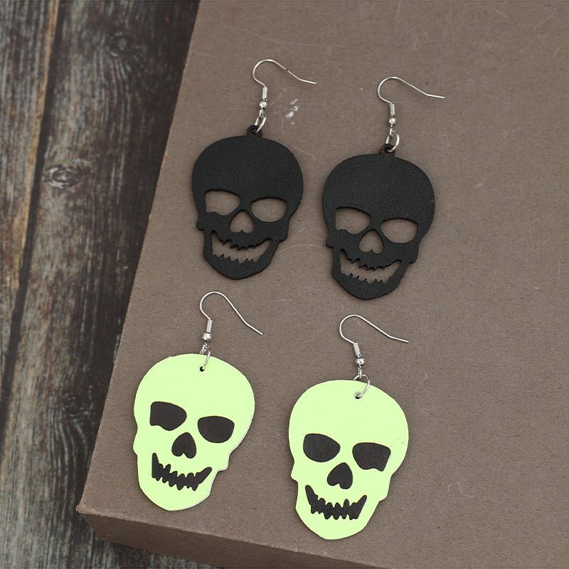 2 Piece PU Leather Skull Dangle Earrings - Qreatrz Fashion and Design LLC