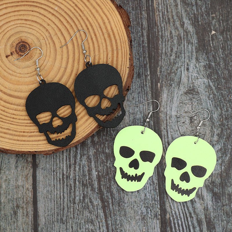 2 Piece PU Leather Skull Dangle Earrings - Qreatrz Fashion and Design LLC