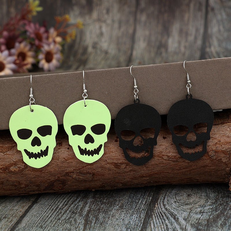 2 Piece PU Leather Skull Dangle Earrings - Qreatrz Fashion and Design LLC