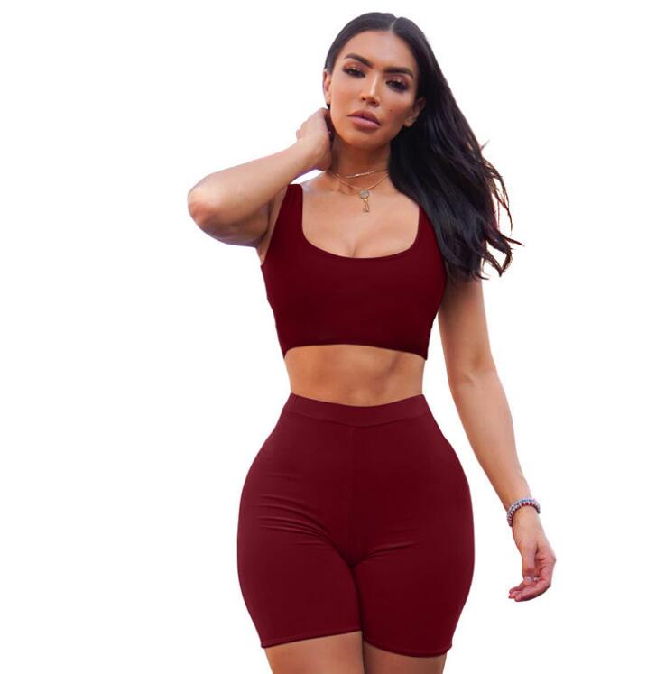 2 Piece Set Women Crop Tops and Biker Shorts - Qreatrz Fashion and Design LLC