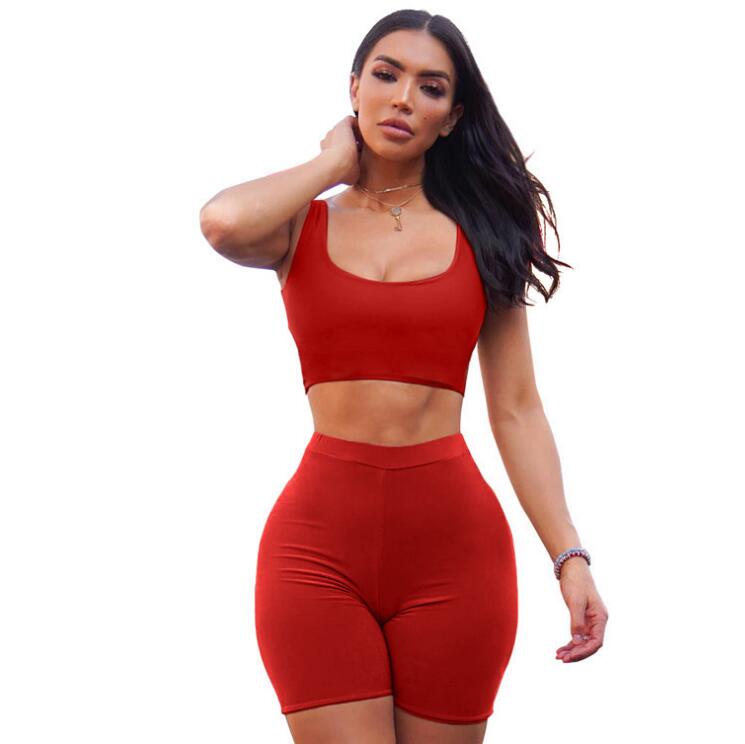 2 Piece Set Women Crop Tops and Biker Shorts - Qreatrz Fashion and Design LLC