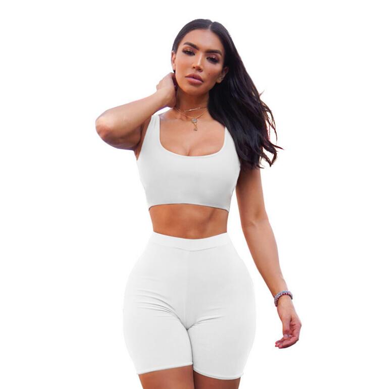 2 Piece Set Women Crop Tops and Biker Shorts - Qreatrz Fashion and Design LLC