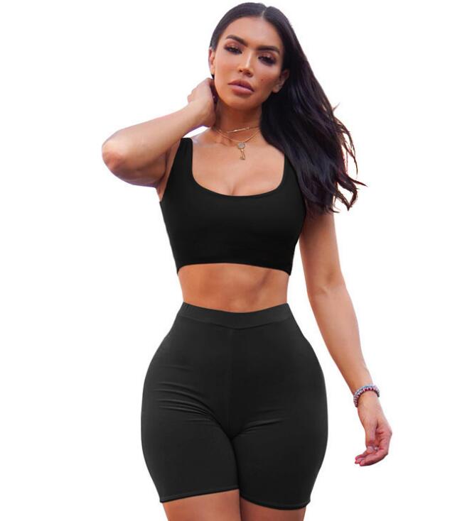 2 Piece Set Women Crop Tops and Biker Shorts - Qreatrz Fashion and Design LLC