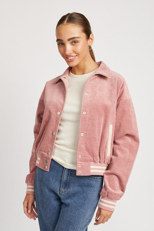 CHAQUETA BOMBER CON CUELLO