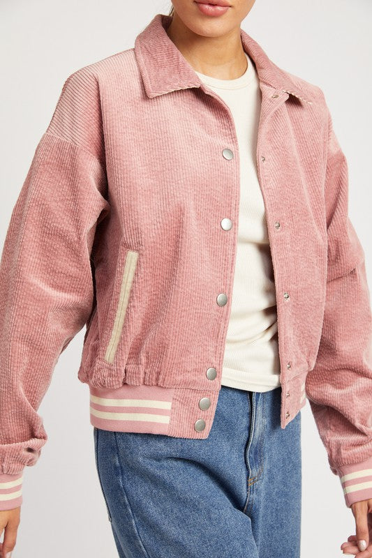 CHAQUETA BOMBER CON CUELLO