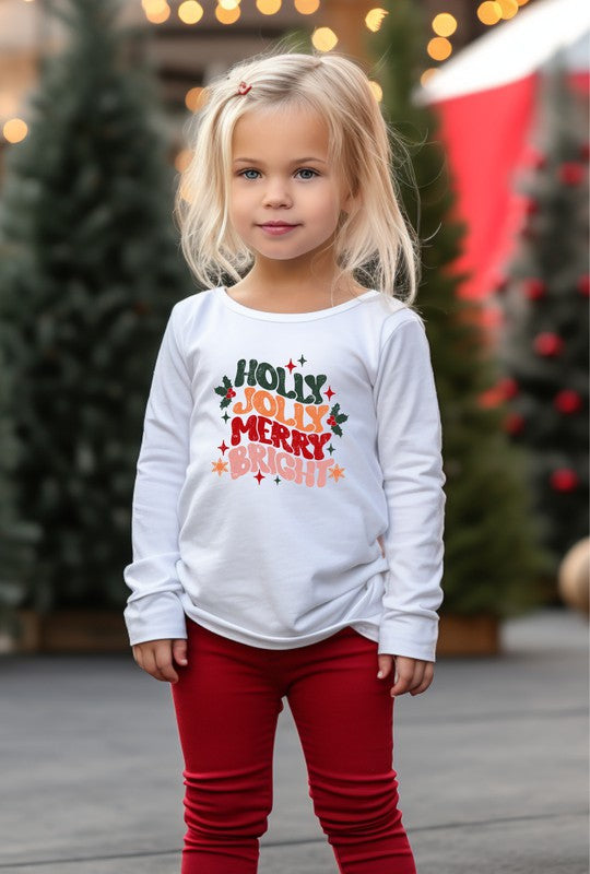 T-shirt pour tout-petits Holly Jolly Merry Bright Christmas