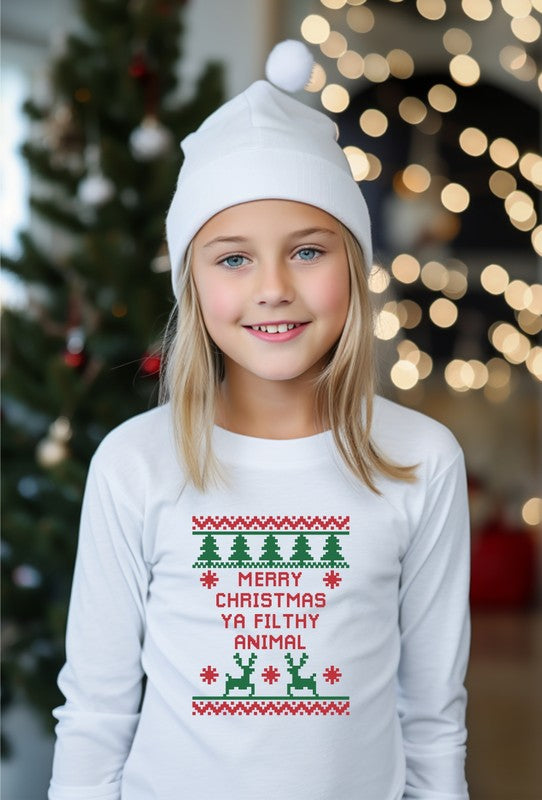 T-shirt pour tout-petits « Joyeux Noël, Ya Filthy Animal » pour jeunes enfants