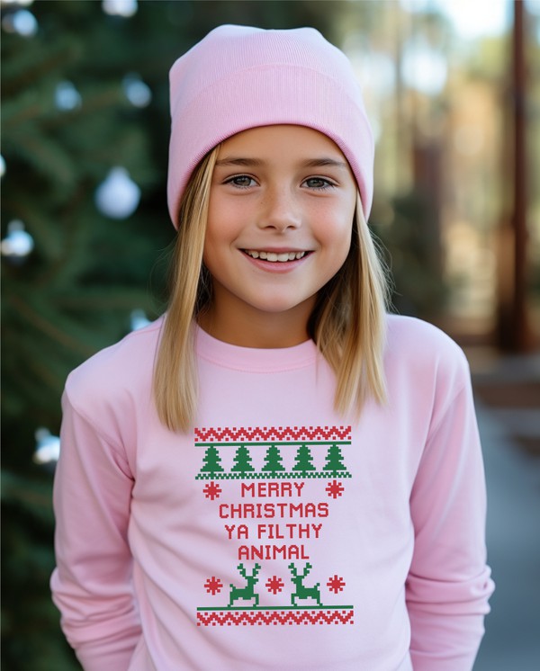 T-shirt pour tout-petits « Joyeux Noël, Ya Filthy Animal » pour jeunes enfants