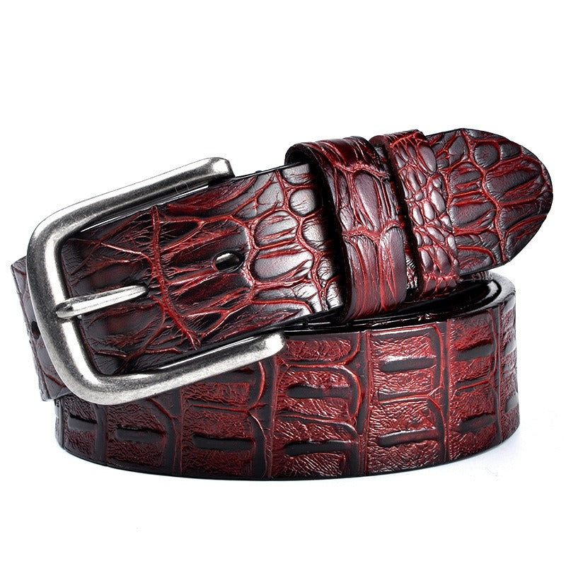 Men’s Genuine Leather Crocodile Pattern Belt