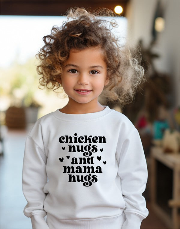 Sudadera para niños pequeños con Chicken Nugs y Mama Hugs