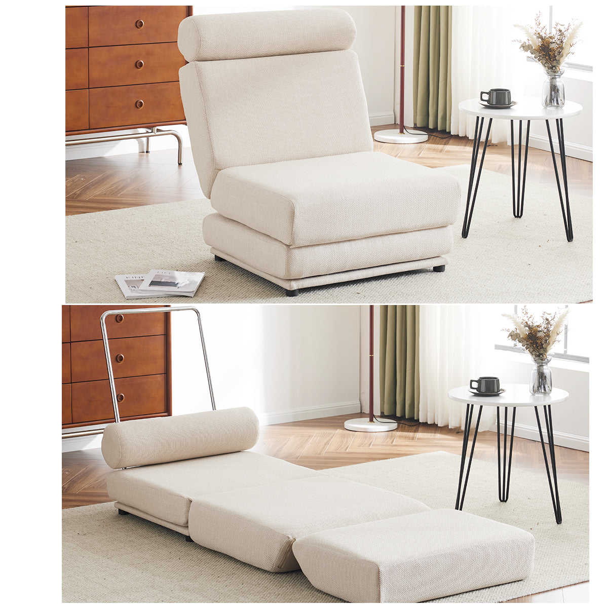 Single Sofa Chair Foldable Single Sofa Bed with Pillow, Portable Sofa Bed,Leisure Sofa Chair,Easy to Store