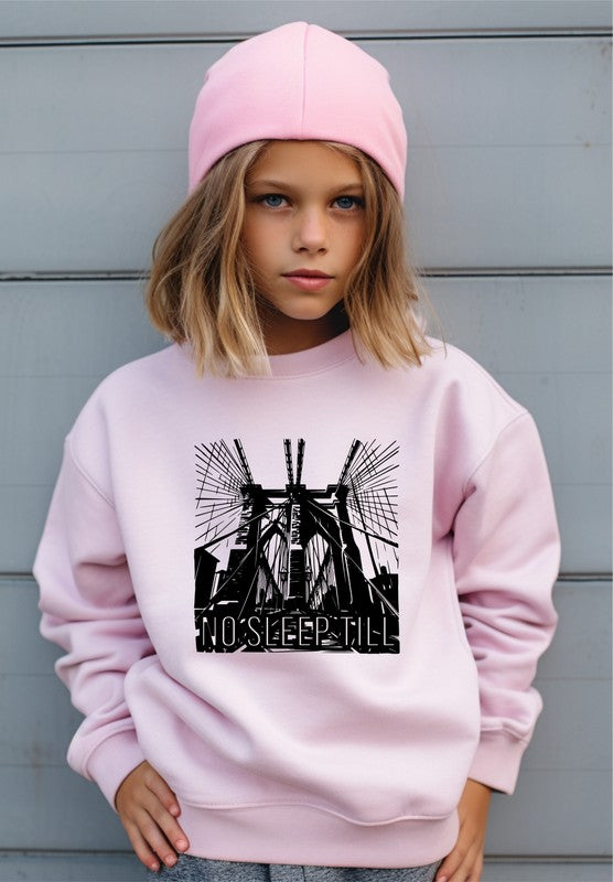 Sudadera para niños pequeños con el lema "No Sleep Till Brooklyn" de Bridge