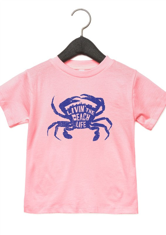 T-shirt pour tout-petit Livin That Beach Life Crabe