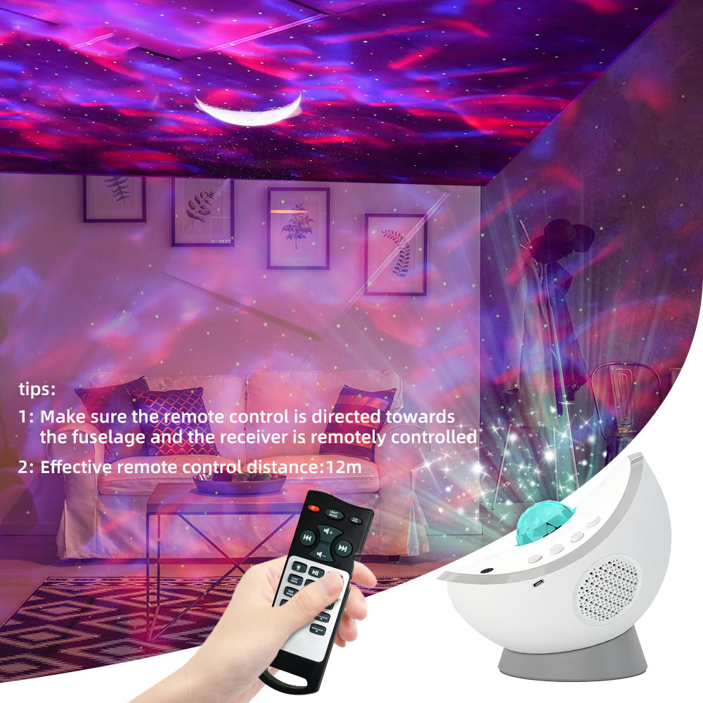 Moon star projection lamp sleep aid speaker bluetooth music aurora atmosphere lamp laser water pattern star lamp