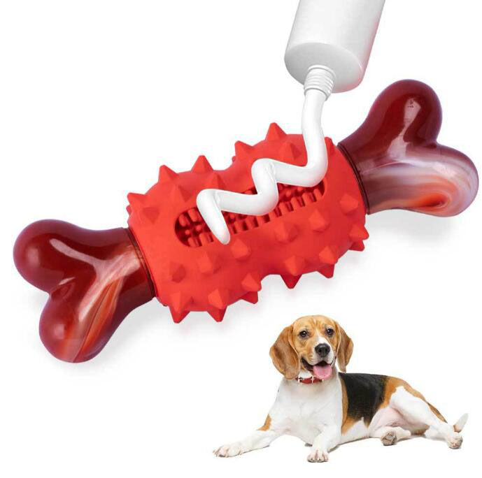 Juguete para mascotas con hueso de nailon de goma resistente a las mordeduras para limpiar los dientes