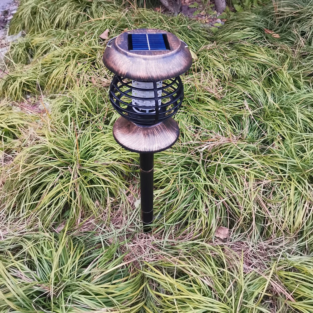 Lámpara solar para matar mosquitos, luz violeta, luz blanca, lámpara de césped de doble propósito, lámpara de jardín para exteriores, lámpara para matar insectos en el jardín de la villa