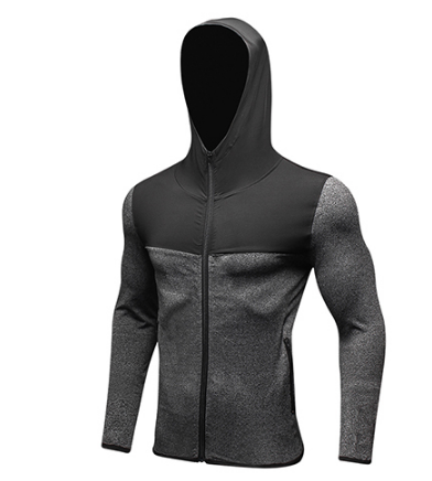 FANNAI Mens Running Jackets Fitness Sports Coat Soccer outdoor Training Gym corset hooded Thin Quick Dry Reflective zipper