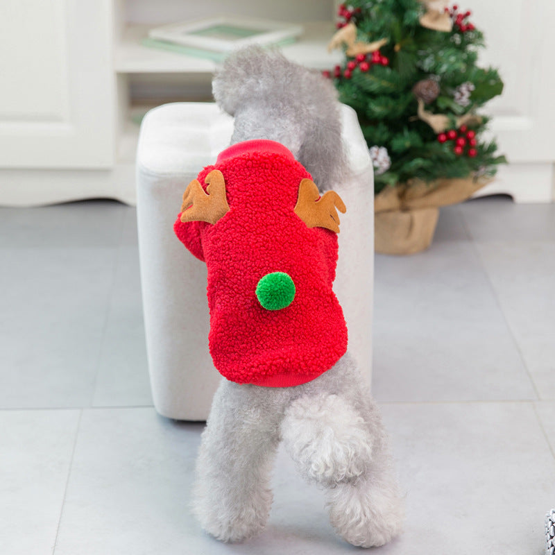 Ropa para perros Otoño/Invierno Ropa para mascotas Nuevo osito de peluche Ropa para perros pequeños Suéter de árbol de Navidad de invierno 